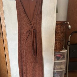Patagonia Fleetwith Dress - Rust Brown Geometric Pattern - Women’s Size Medium